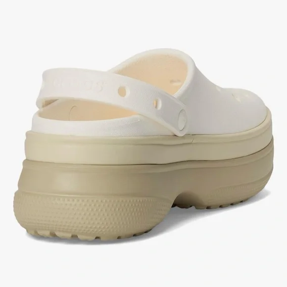 CROCS NWT Stacked platform clogs white & beige women’s 8 - Picture 4 of 8